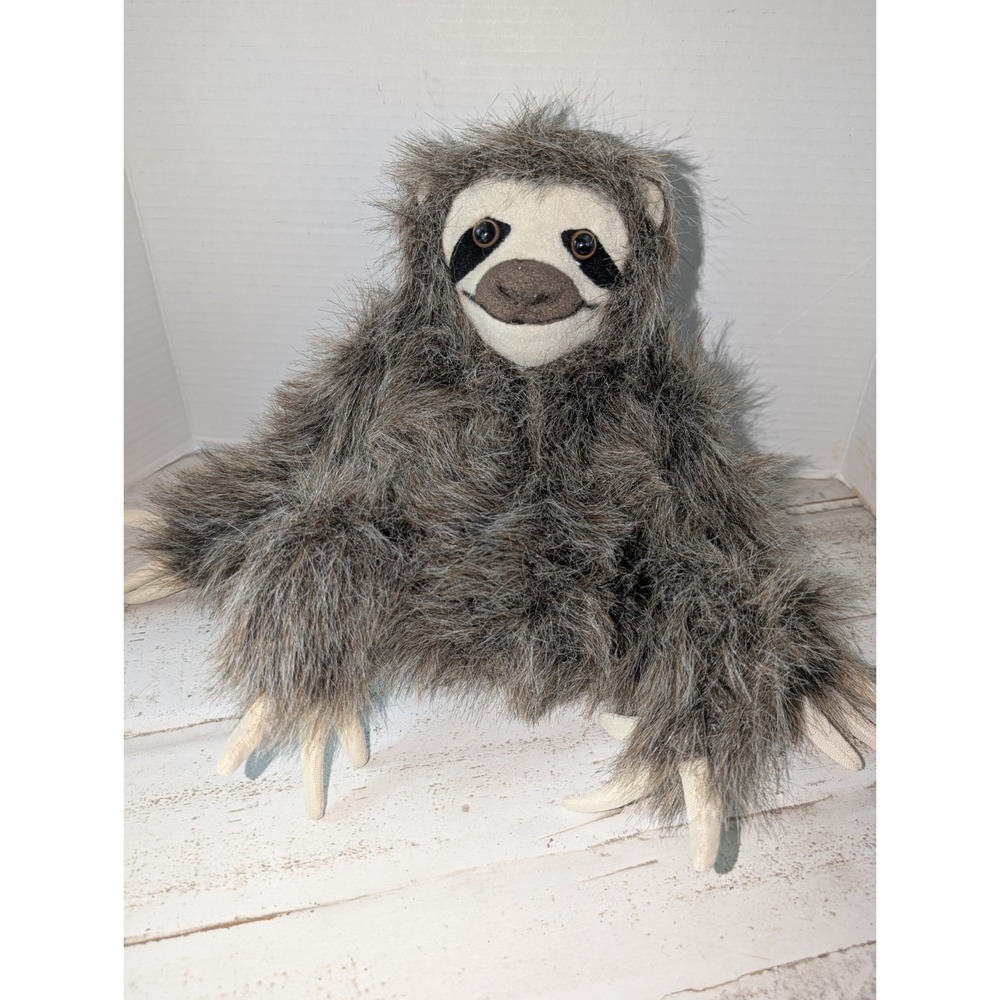 Fiesta Plush 10" Fluffy Sloth Brown Realistic